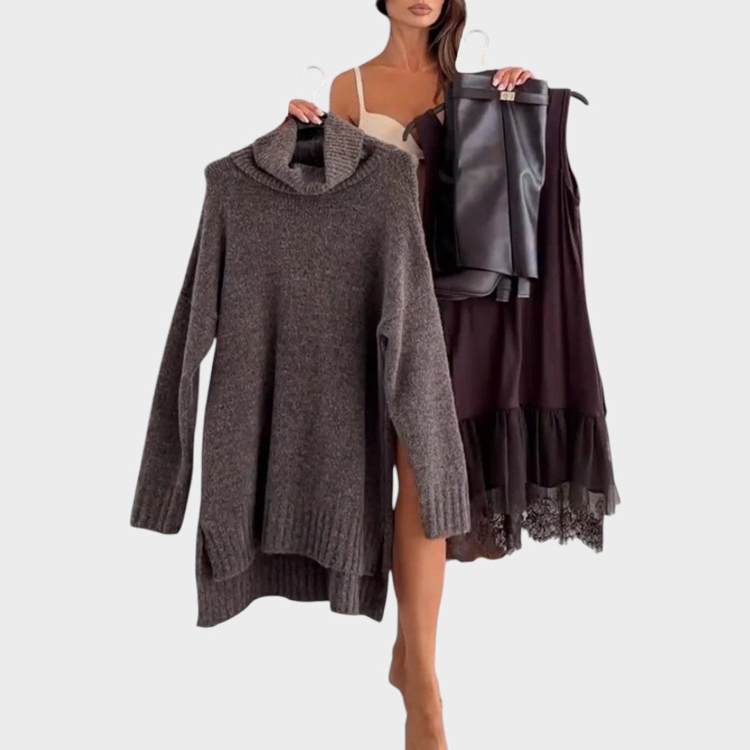 Tereza - Completo elegante di maglione e vestito A minha loja