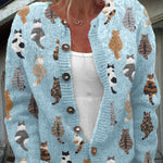 CHARLOTTE | Accogliente Cardigan con Stampa di Gatto A minha loja