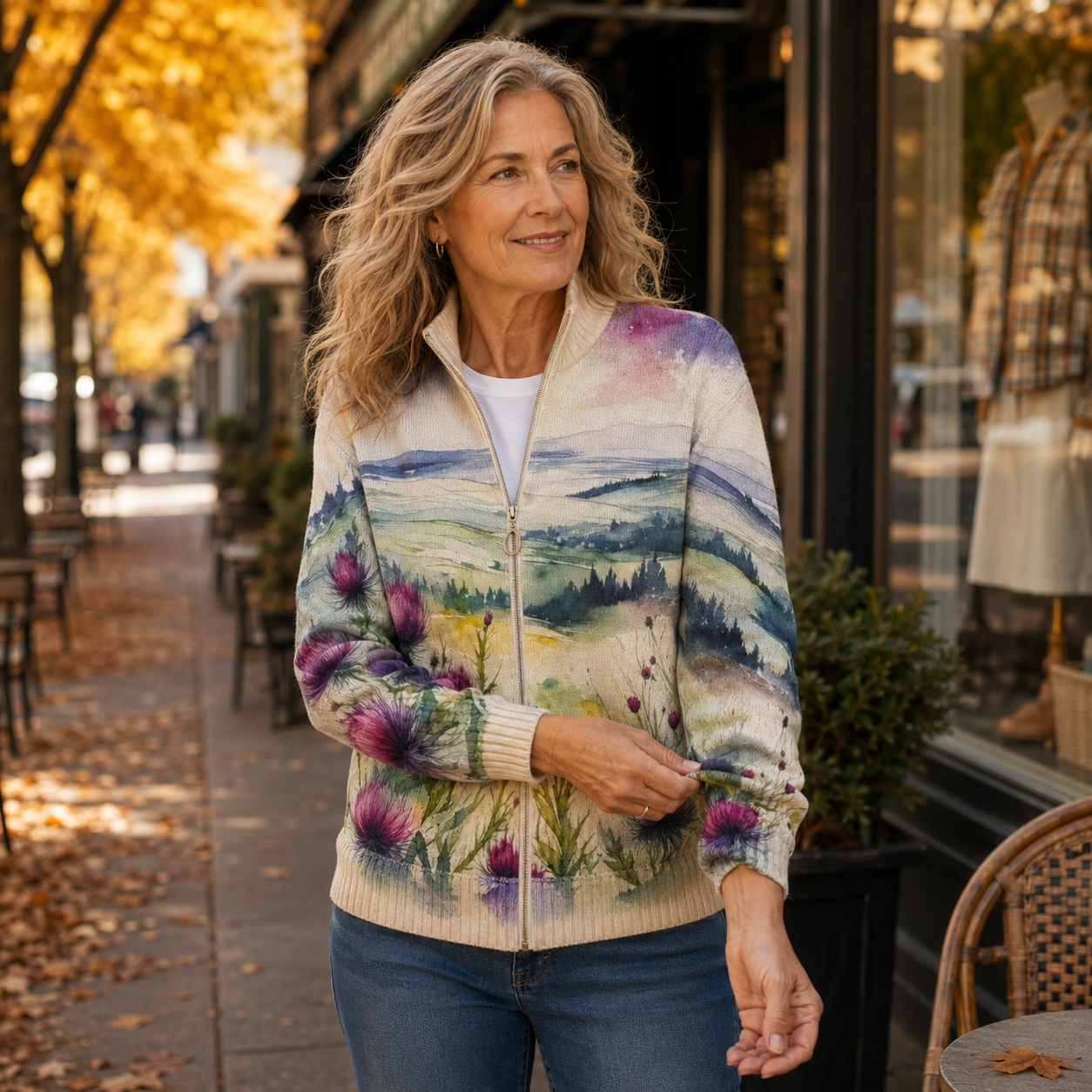 Zelda™ | Cardigan con Zip e Motivo Scozzese A minha loja