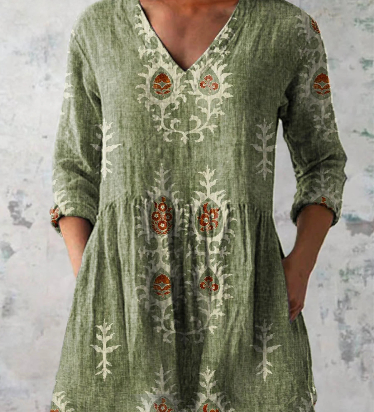 "Elise | Blusa Lunga con Decolleté a V". A minha loja