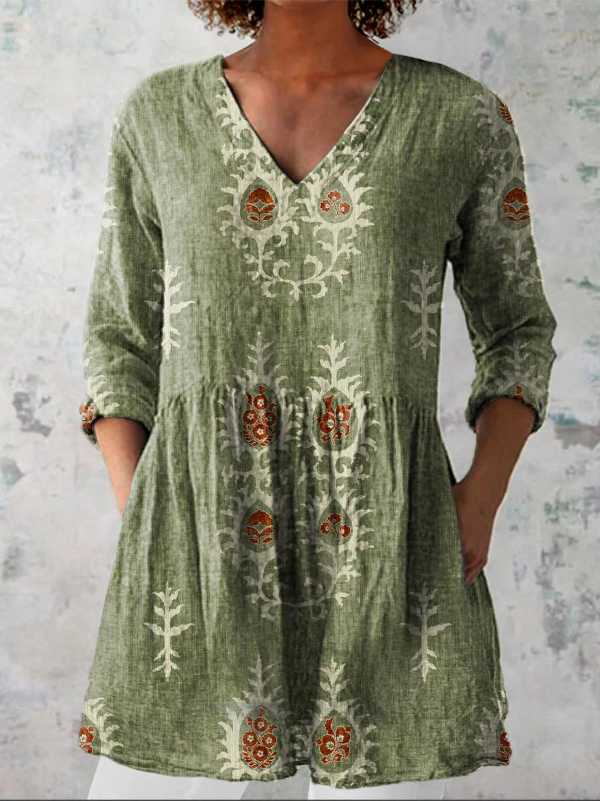 "Elise | Blusa Lunga con Decolleté a V". A minha loja