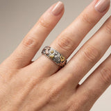 Anello in Argento Decorato con Fiori di Drago