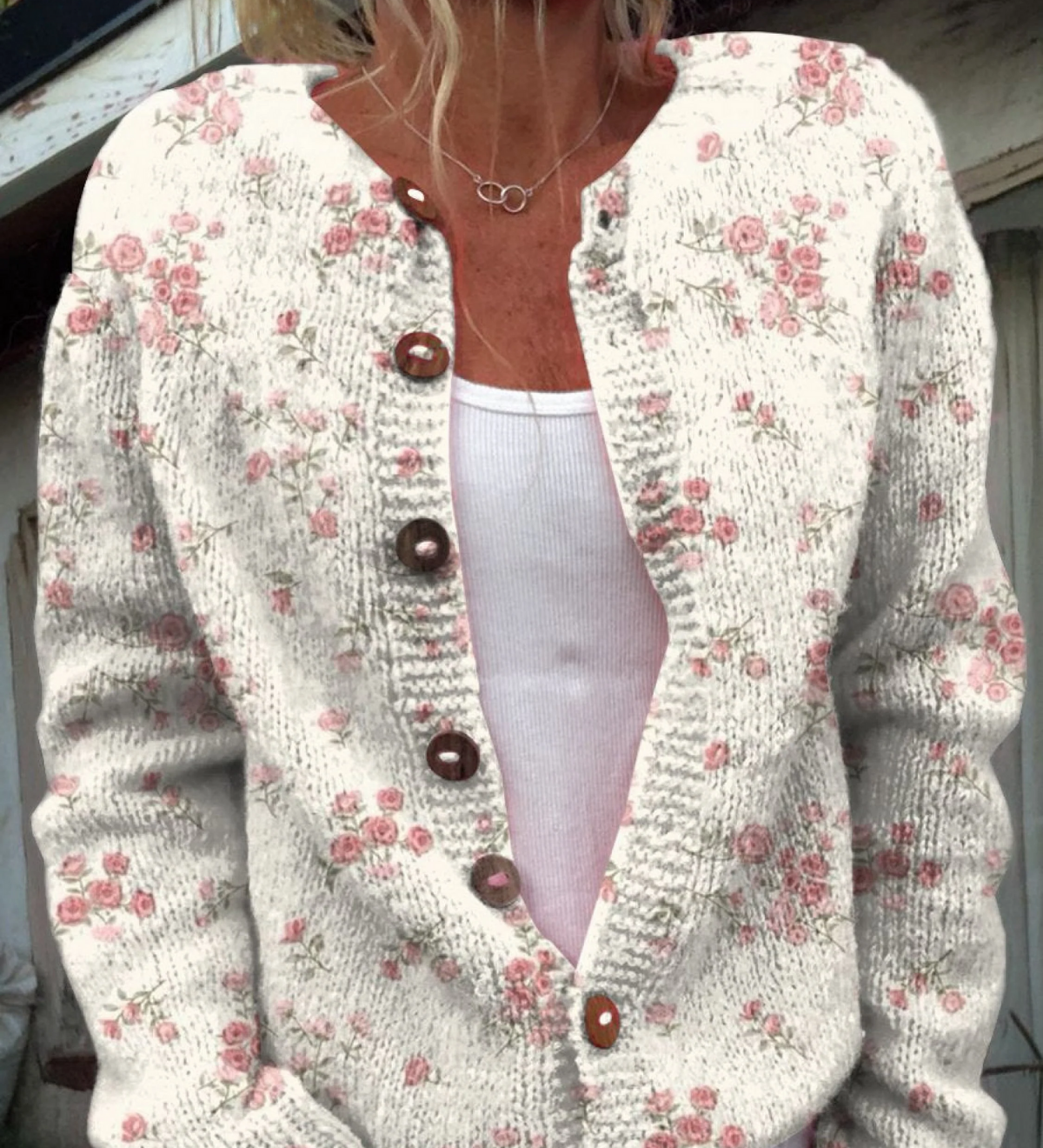 EVANTHEA | Vintage Floral Knit Cardigan A minha loja