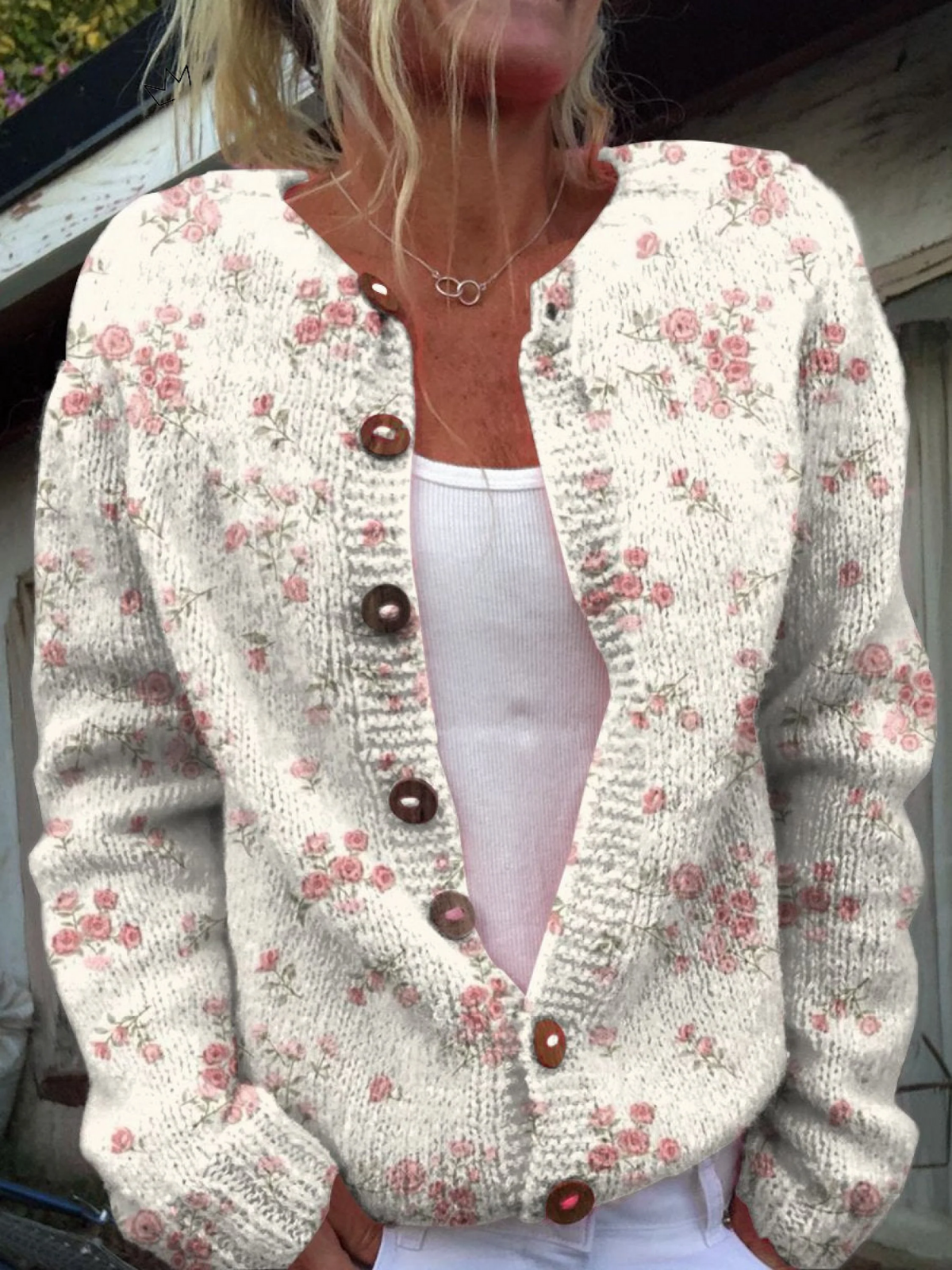 EVANTHEA | Vintage Floral Knit Cardigan A minha loja