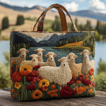 Borsa artigianale trapuntata con pecora al lago A minha loja