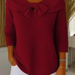 TIVELLA | SWEATER WITH BOW AND ROUND NECKLINE A minha loja