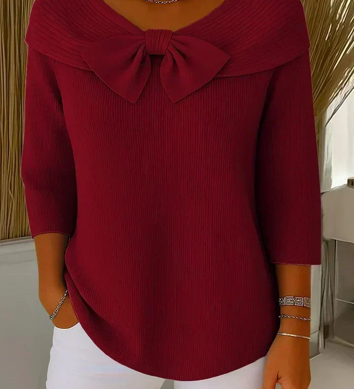 TIVELLA | SWEATER WITH BOW AND ROUND NECKLINE A minha loja
