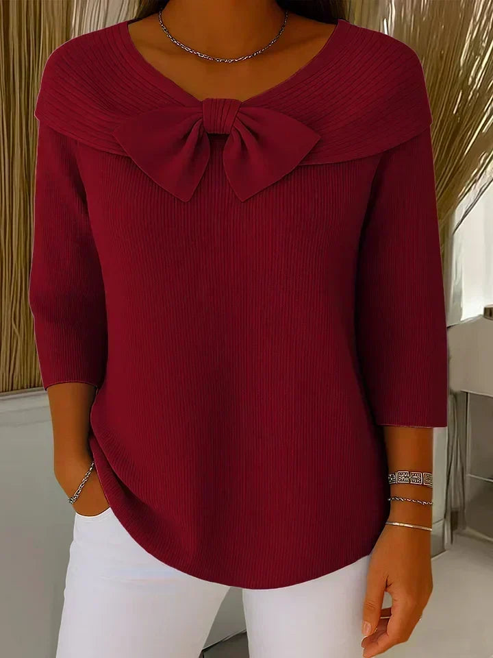 TIVELLA | SWEATER WITH BOW AND ROUND NECKLINE A minha loja