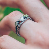 Anello a Ramo con Zirconia Verde