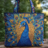 Borsa artigianale trapuntata con pavone reale A minha loja