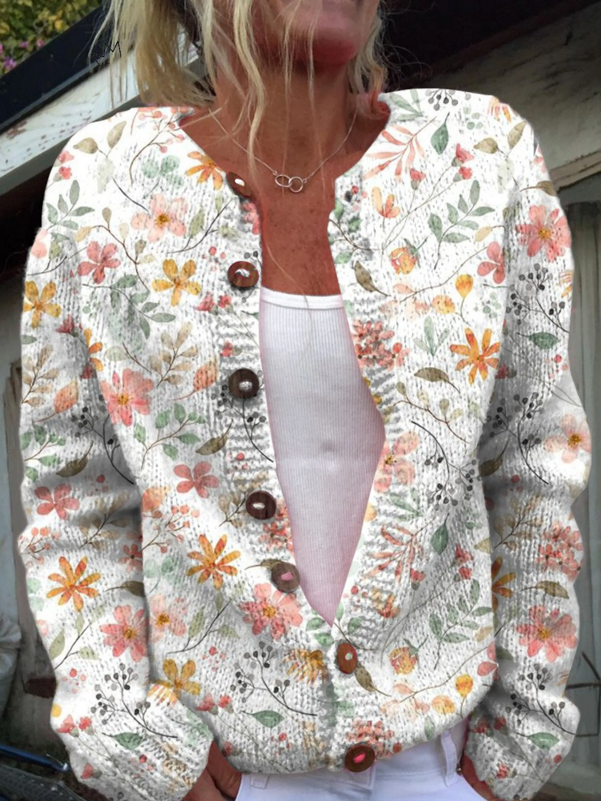 GRETA | Vintage Floral Knit Cardigan A minha loja