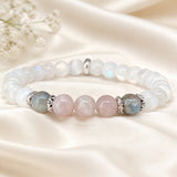 Lunare Bracciale in Giada Rosa