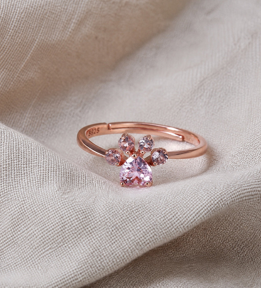 Vintage Multicolor Zircon Paw Ring