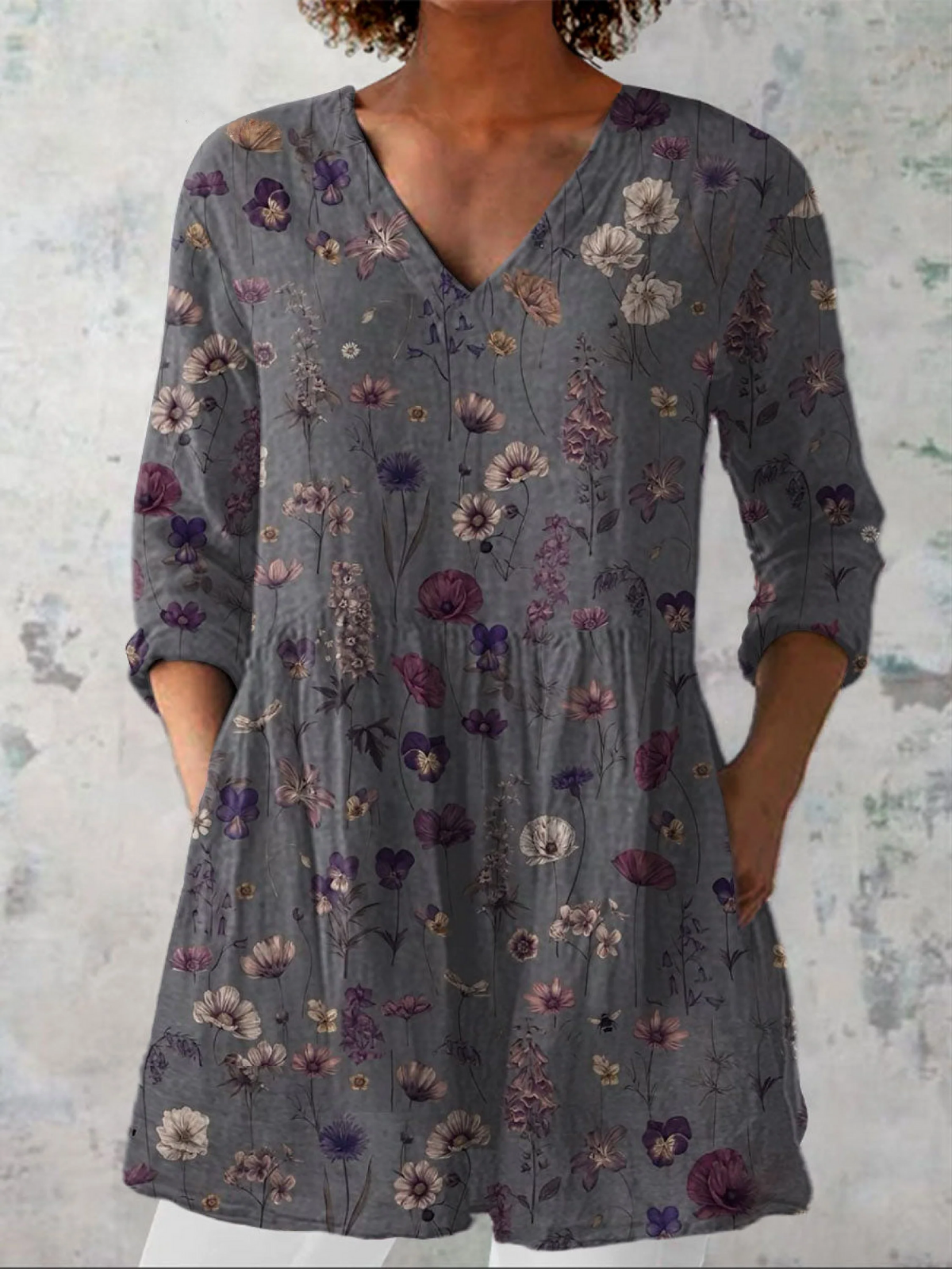Audrey | Camicia a Manica Lunga con Scollatura a V A minha loja