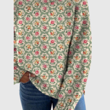 MARIELL | PULLOVER IN MAGLIA A COLLO ALTO FLOREALE