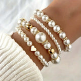 Elegante Set di Bracciali in Perle