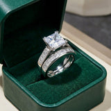 Set di Anelli di Promessa in Zirconia Elegante