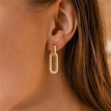 Orecchini Geometrici a Cerchio con Strass Vintage