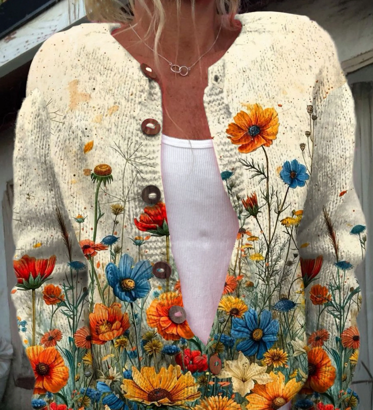 TANSY | Vintage Floral Print Cardigan A minha loja