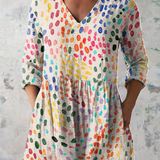 "Pauline | Camicia Lunga con Scollatura a V". A minha loja