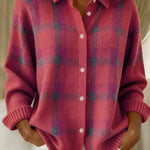 Ashley™ | Cardigan Classico a Quadri con Collo Elegante A minha loja