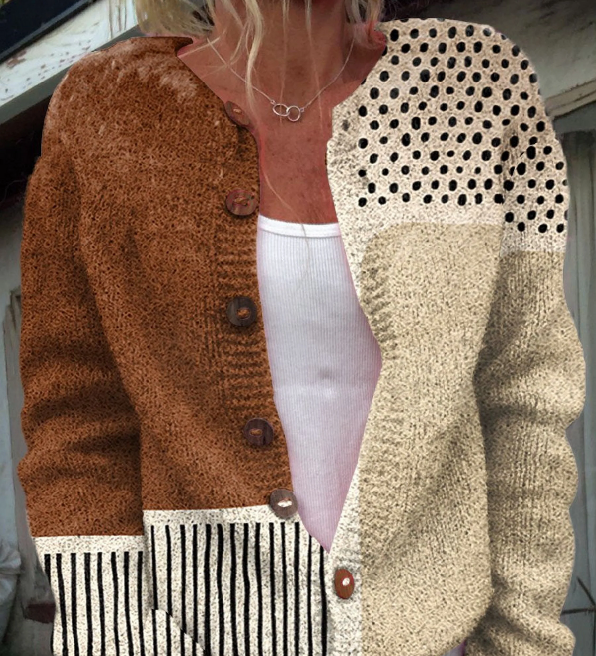Vintage Knit Cardigan for Women Aurora Roma