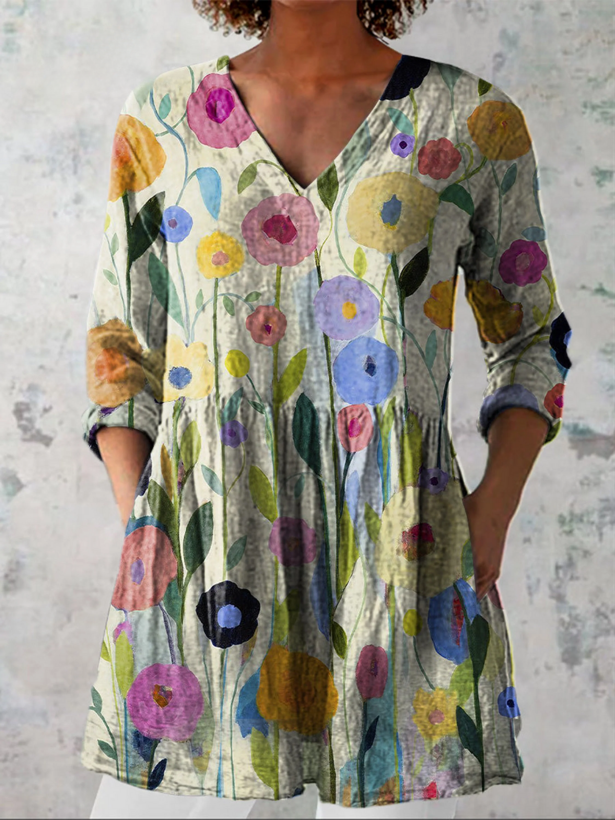 Louise | Blusa Lunga con Scollo a V A minha loja