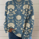 Lily | Maglione Floreale a Collo Alto Senza Tempo