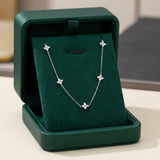 Collana Intarsiata in Zirconia con Motivi Floreali
