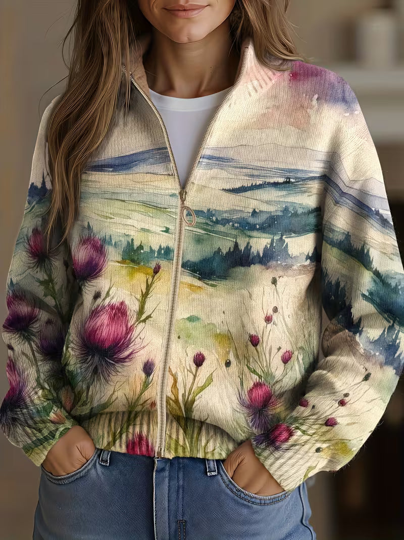 Zelda™ | Cardigan con Zip e Motivo Scozzese A minha loja
