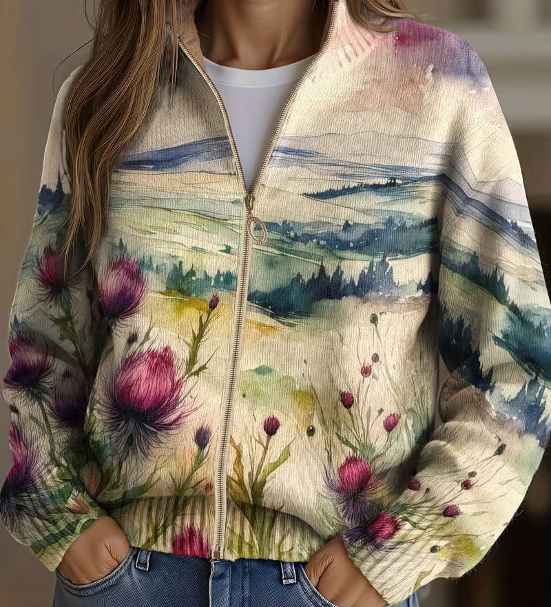 Zelda™ | Cardigan con Zip e Motivo Scozzese A minha loja
