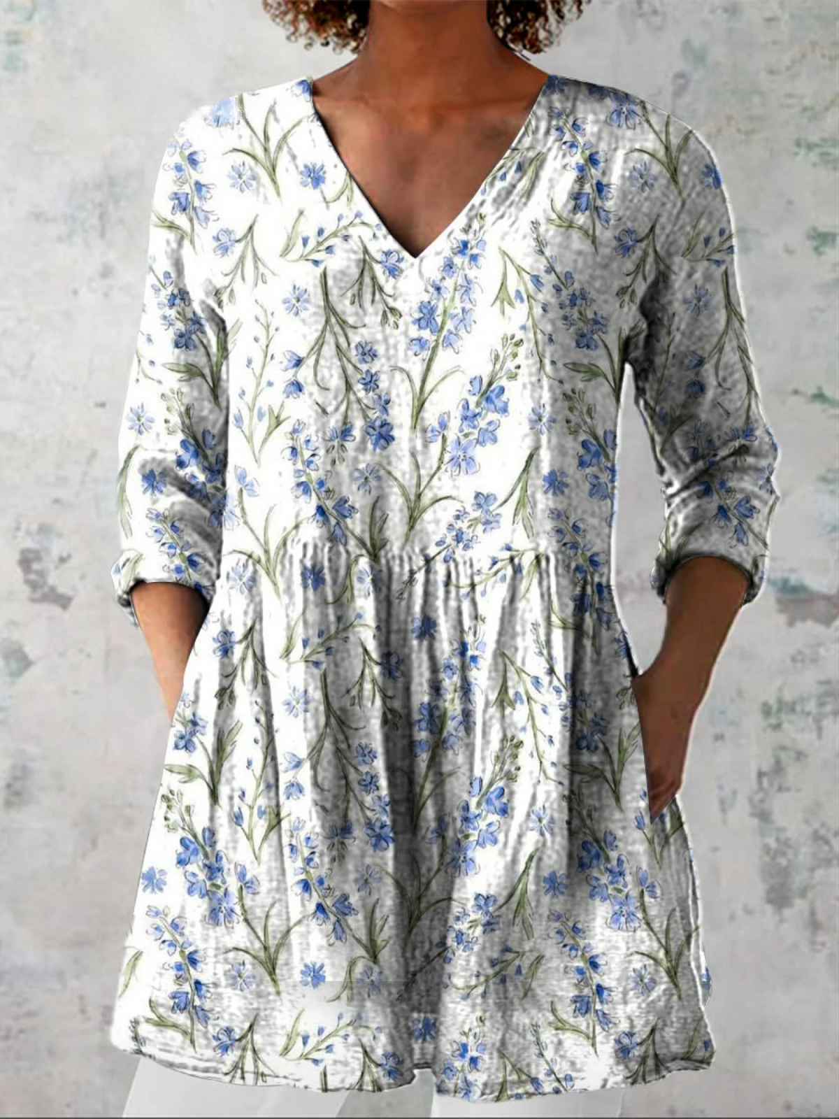 Jeanne | Blusa Lunga con Scollatura a V Elegante A minha loja