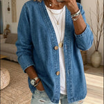Classico Cappotto in Denim con Chiusura a Bottoni A minha loja