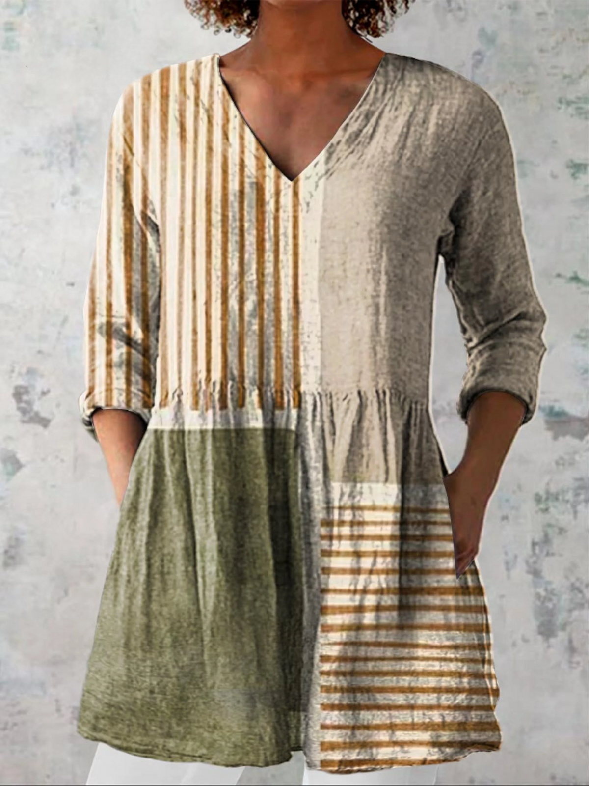 Camille | Blusa Lunga con Scollo a V Elegante A minha loja