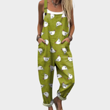 Salopette – Comfy Oversized Jumpsuit with Bird Illustration A minha loja