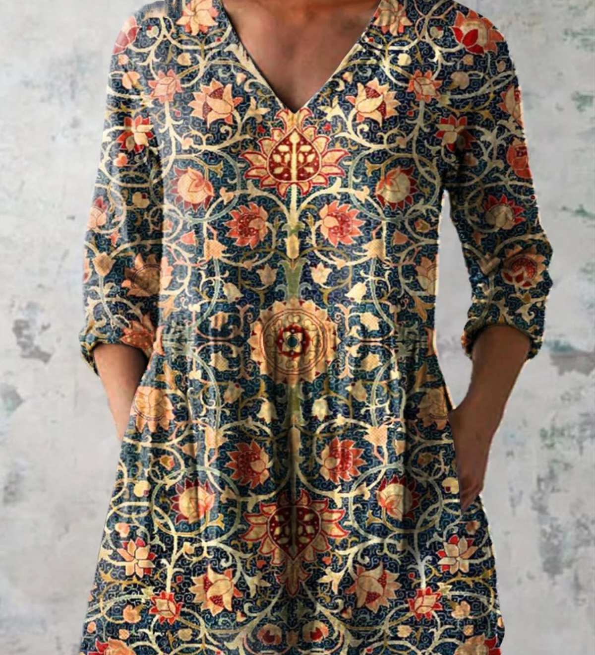 "Celine | Camicia Lunga con Scollo a V". A minha loja