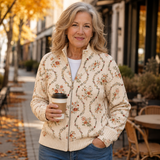 Vivienne | Cardigan Donna Floreale con Zip