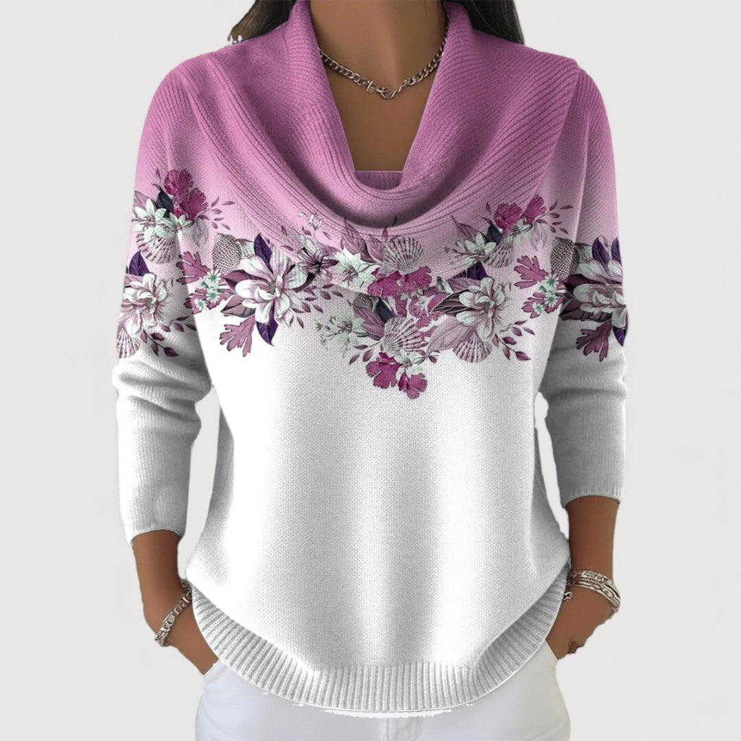 Gabriela – Maglione floreale con colletto A minha loja