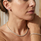 Elegante Set Completo di Zirconia Cubica Trasparente Rotonda per Sposa