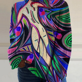 Evie | Maglione Retro Astratto con Collo Alto