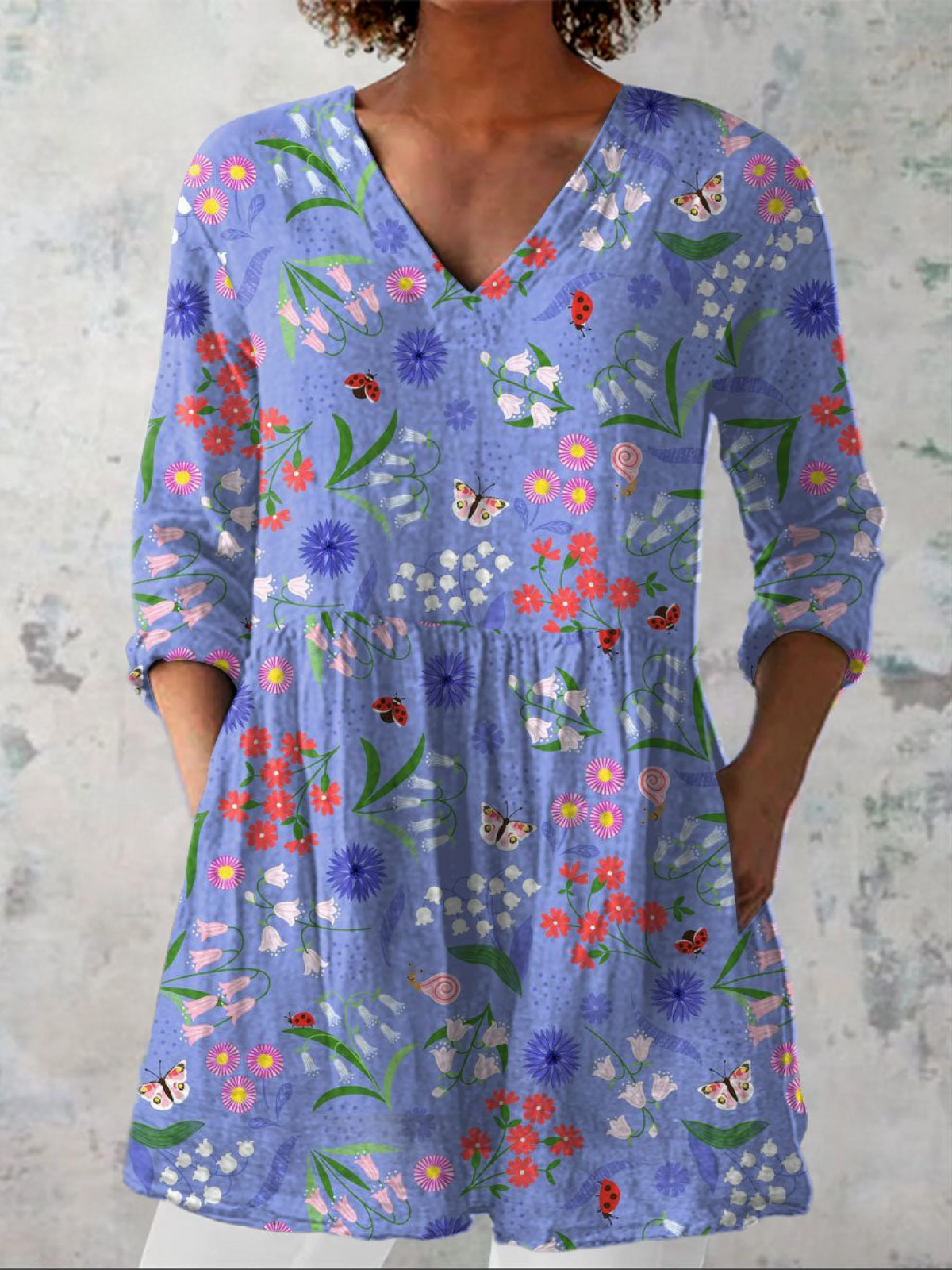 "Aline | Blusa Lunga con V-Scollo". A minha loja