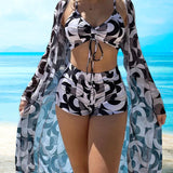 Cefalù - Set di Bikini a 3 Pezzi con Motivo Stampato A minha loja