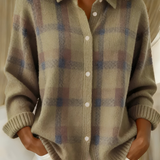 Corinne | Cardigan Donna a Quadri con Bottoni