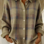 Taylor™ | Comfy Plaid Knit Cardigan A minha loja
