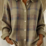 Taylor™ | Comfy Plaid Knit Cardigan A minha loja