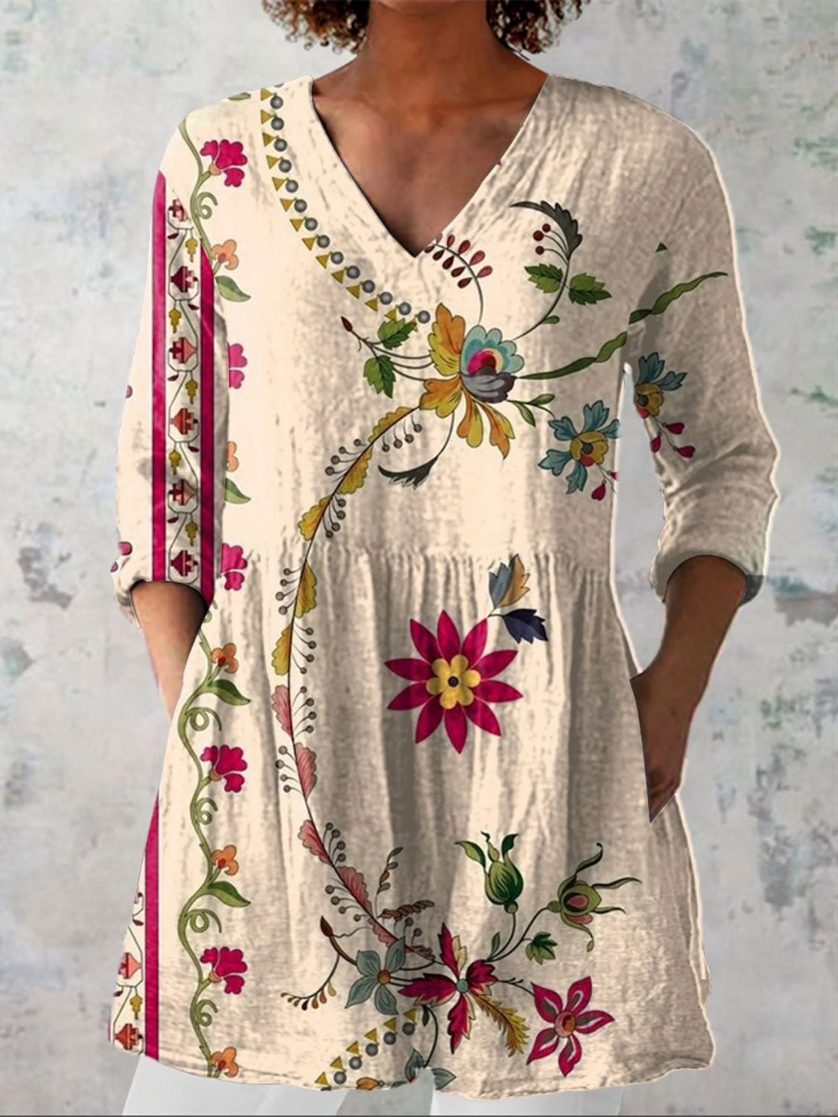 Clara | Blusa Lunga con Scollatura a V Elegante A minha loja