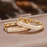 Eleganti Orecchini Circolari in Zirconia