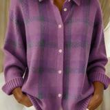 Corinne | Cardigan Donna a Quadri con Bottoni