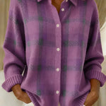 Rebecca™ | Relaxed Fit Plaid Cardigan A minha loja