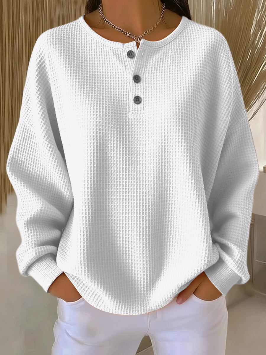 MIRABEL | COZY WAFFLE HENLEY SWEATSHIRT A minha loja